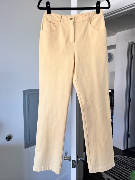 St. John Pants - ST. John Sport by Marie Gray Butter Yellow Straight Leg Jeans Sz 4